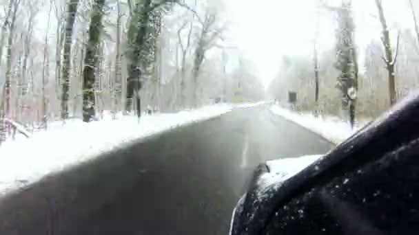 Timelapse em uma estrada de inverno — Vídeo de Stock