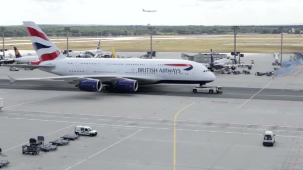 空客 a380 英国航空公司 — 图库视频影像