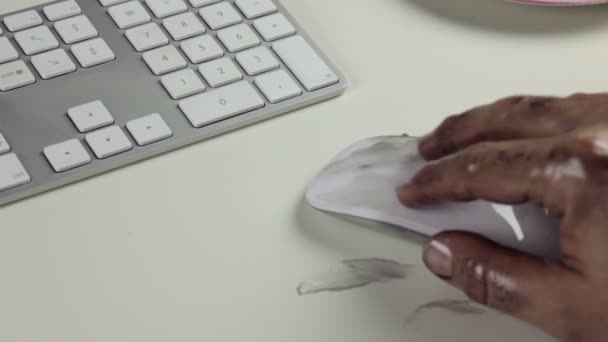 Tetikus komputer dan keyboard — Stok Video