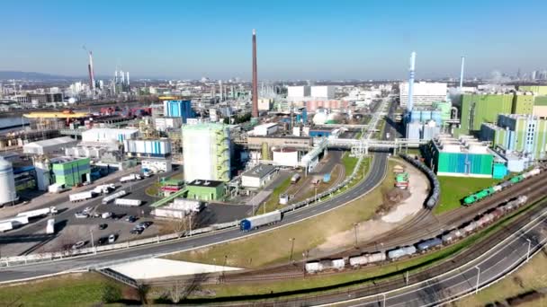 Zona Industriale Industrial Park Infraserv Hoechst Frankfurt Vista Aerea — Video Stock