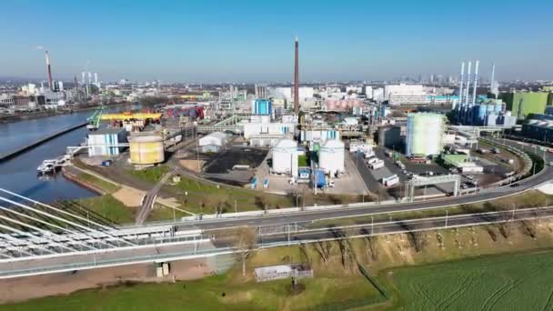 Industrial Area Industrial Park Infraserv Hoechst Frankfurt Αεροφωτογραφία — Αρχείο Βίντεο