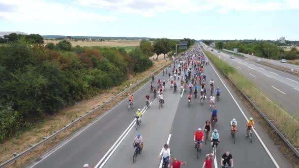 Wiesbaden Germany August 2022 Approximately 500 Cyclist Protesters Blocked Traffic — Video Stock