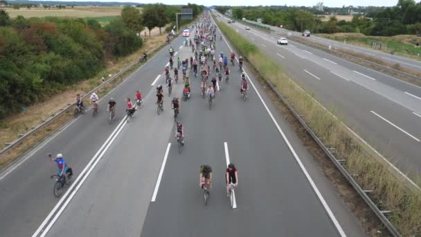 Wiesbaden Germany August 2022 Approximately 500 Cyclist Protesters Blocked Traffic — Stok video