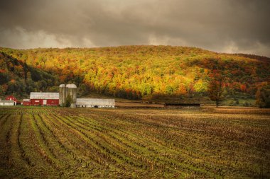 Red barn in upstate New york clipart