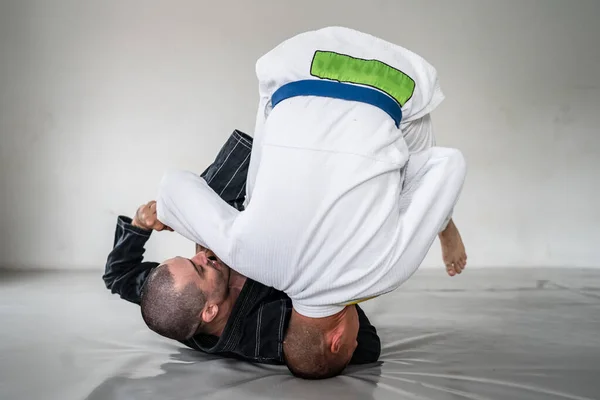 Dos Brasileños Jiu Jitsu Bjj Figters Artes Marciales Entrenamiento Atleta —  Fotos de Stock