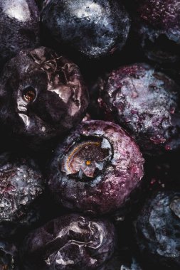 yaban mersini dondurulmuş makro çerçeve üst görünümü kapatın