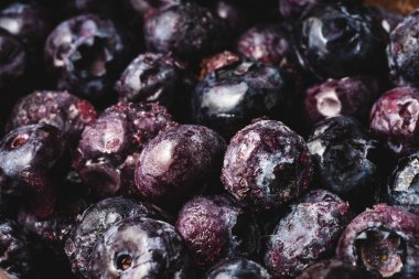 yaban mersini dondurulmuş makro çerçeve üst görünümü kapatın