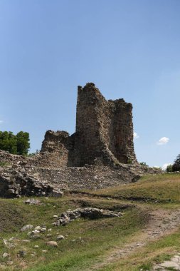 Krusevac, Serbia - 08. 03. 2022: medieval tower ruins Donzon or Donjohn tower in sunny day - Lazar's town