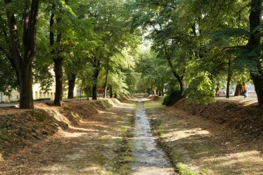 Vrnjacka Banja, Serbia - 08. 03. 2022: spring spa river and bridges
