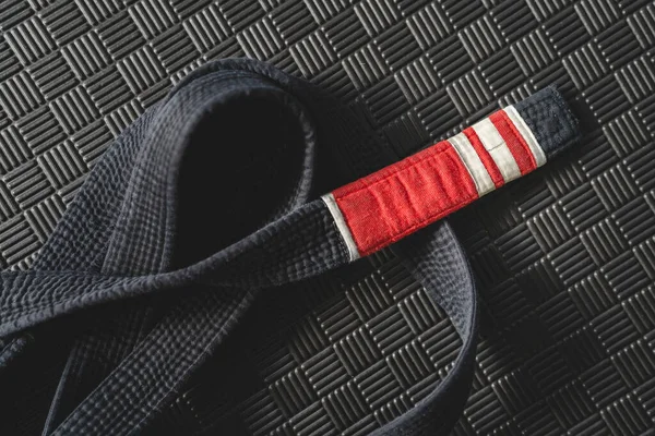 Brazylijski Jiu Jitsu Bjj Czarny Pas Drugi Stopień Maty Tatami — Zdjęcie stockowe