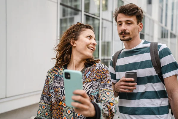 Två Personer Ung Vuxen Par Man Och Kvinna Pojkvän Flickvän — Stockfoto