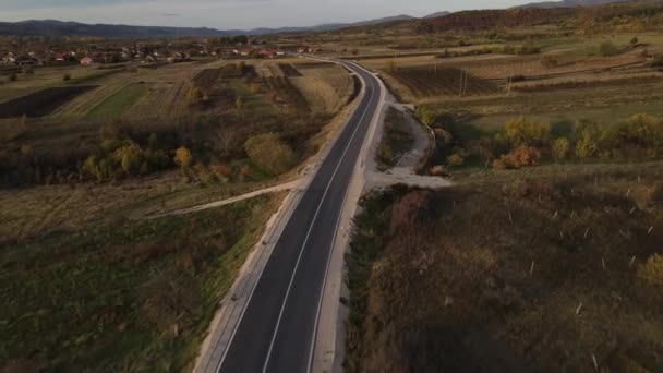 Drohnen Video Auf Der Straße Ostserbien Durch Die Felder Der — Stockvideo