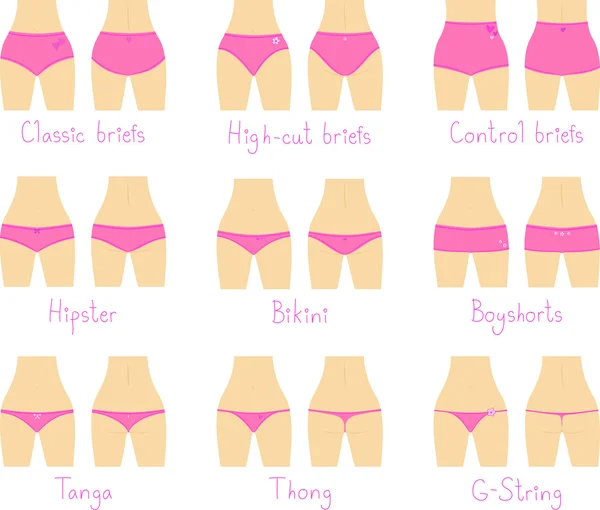 Différents styles de culottes — Image vectorielle