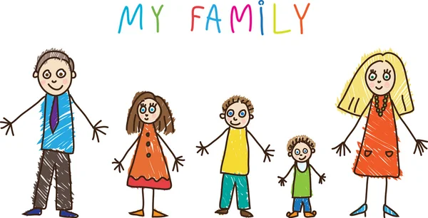 çizim çocuklar. Aile