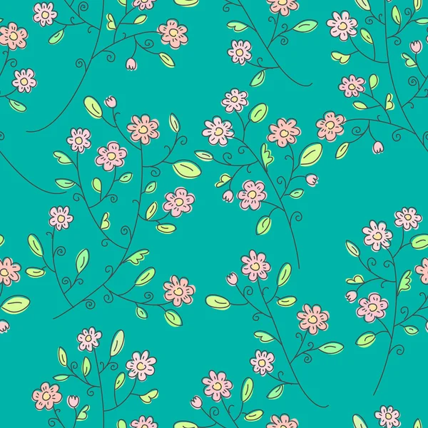 Flores fondo sin costuras — Vector de stock