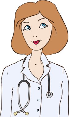 Steteskoplu bir doktor.