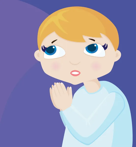 Prayer of the little boy — Stock Vector