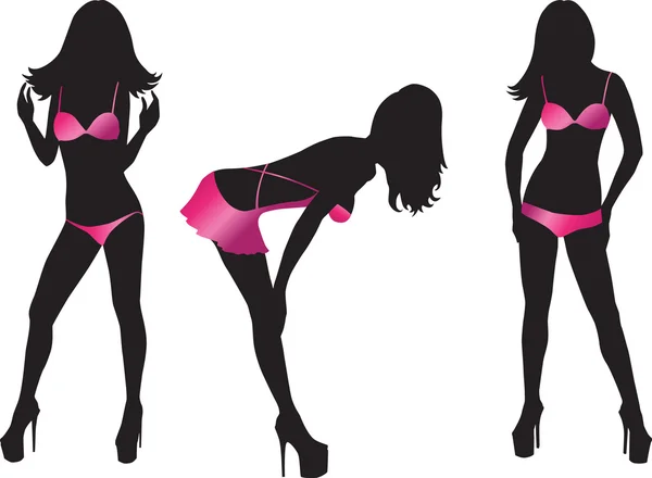 Silhouette of girl in lingerie Vector Graphics