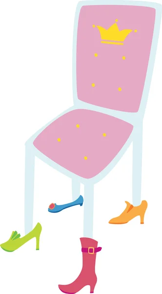 Silla en zapatos de mujer — Vector de stock