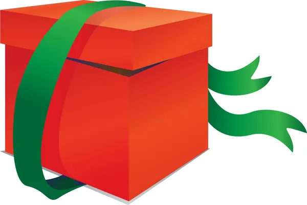 Caixa vermelha com faixa verde —  Vetores de Stock