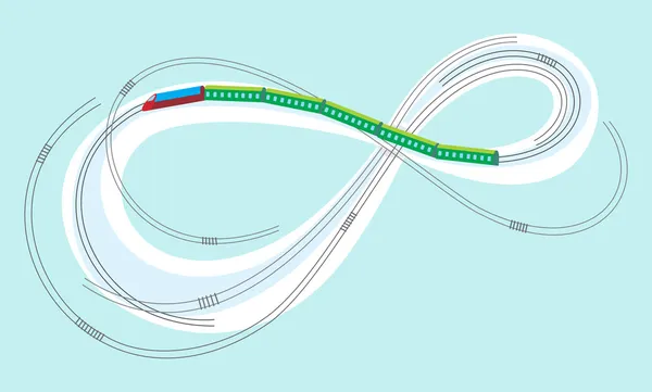 Трейн на полосе Мёбиуса — стоковый вектор