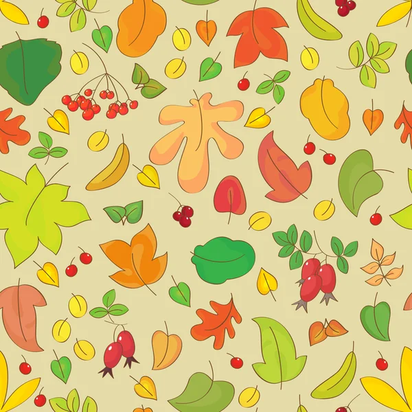 Seamless pattern with autumn leaves — Stock Vector