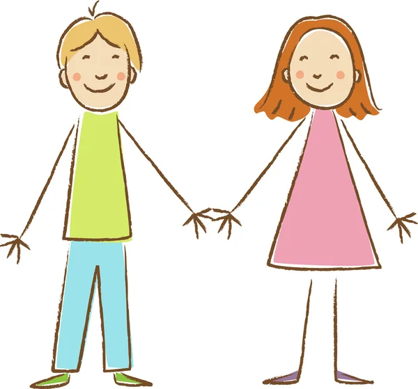 çizim çocuklar. erkek ve kız