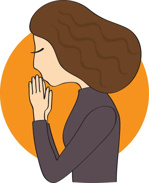 Woman prays — Stock Vector