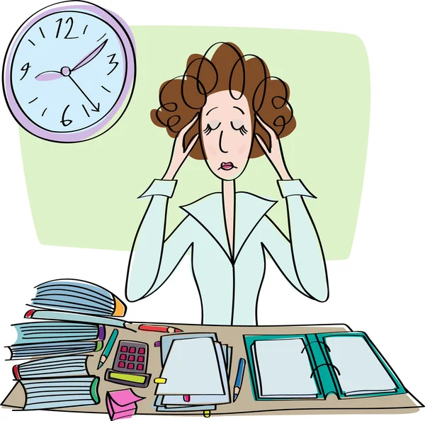 Tired Sad Woman in office Royalty Free Stock Illustrations