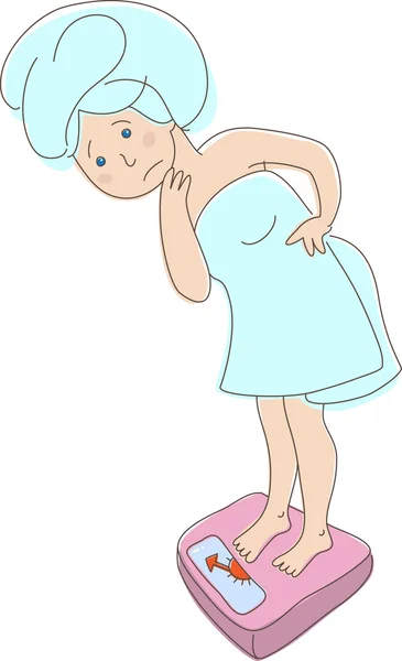 ölçekler üzerinde duran sıkıntılı kadın