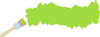 Fırça ve yeşil boya ile inme