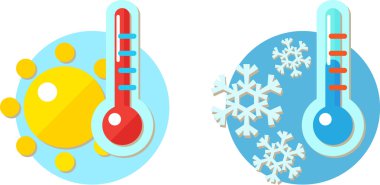 Weather Icons in 2-D design clipart