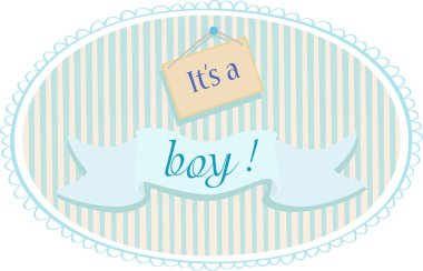 Baby boy announcement card clipart