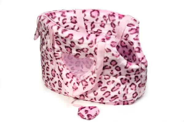Sacchetto di stampa leopardo rosa per cani di piccola taglia . — Foto Stock