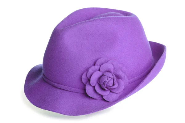 Fioletowy kapelusz filcu — Zdjęcie stockowe