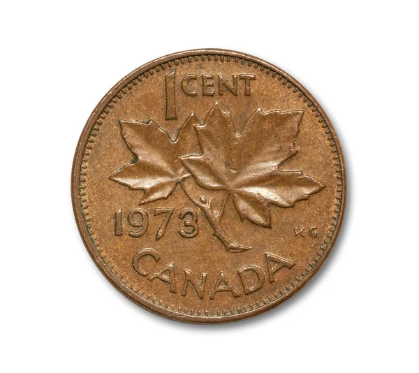 One cent Canadian copper coin — Stock Photo, Image