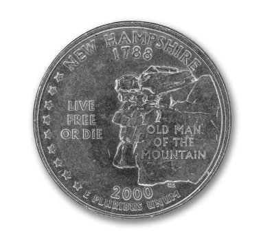 Amerika Birleşik Devletleri new hampshire çeyrek dolar sikke üzerinde beyaz