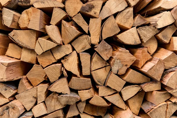 Background Dry Chopped Logs Firewood Used Decor Pile Beech Logs — Stock Photo, Image