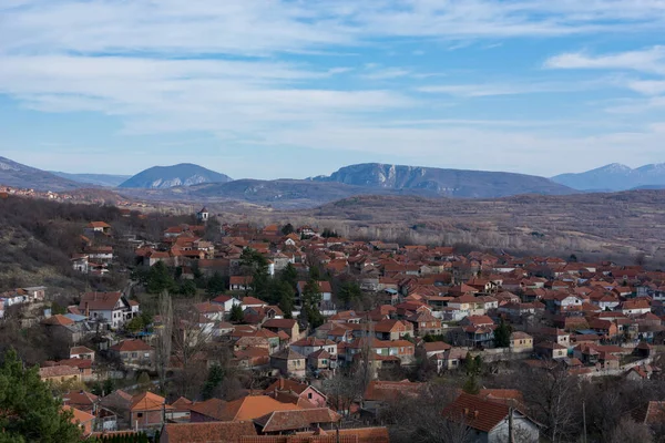 Gornji Matejevac Serbia February 2022 Beautiful View Big Village Many — Stock Photo, Image