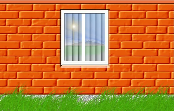 Wall with a window — Stock Photo, Image