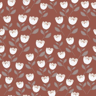 Zarif çiçekler kusursuz desen. Güzel klasik botanik dokusu. Çiçek duvar kağıdı. Kumaş, tekstil baskısı, ambalaj ve kapak için romantik bir tasarım. Vektör illüstrasyonu.