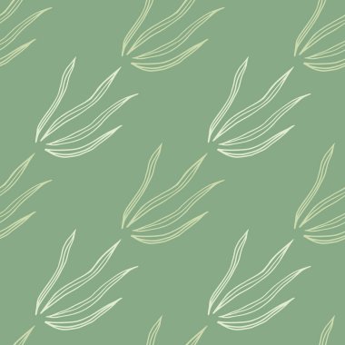 Yaz geometrik çimenleri pürüzsüz desen. Doğal organik botanik duvar kağıdı. Kumaş, tekstil baskısı, ambalaj, kapak tasarımı. Basit vektör illüstrasyonu.