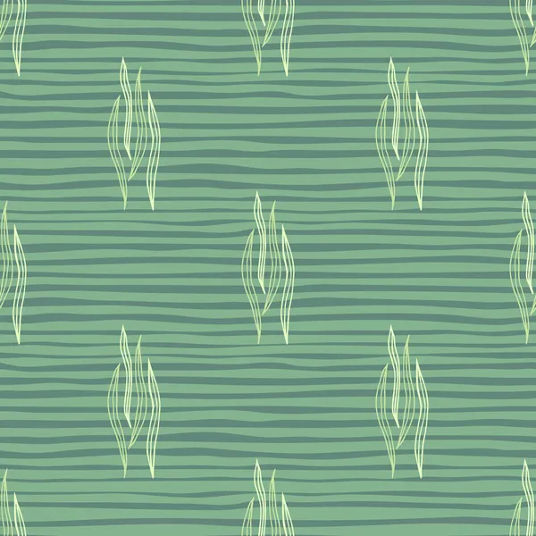Art Botanische Umrisse Formen Nahtlose Muster Auf Grünem Hintergrund Tapete — Stockvektor