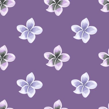 Hawaii çiçeğinin dikişsiz deseni. Egzotik tropik duvar kağıdı. Soyut botanik arkaplan. Kumaş, tekstil baskısı, ambalaj, kapak tasarımı. Vektör illüstrasyonu.