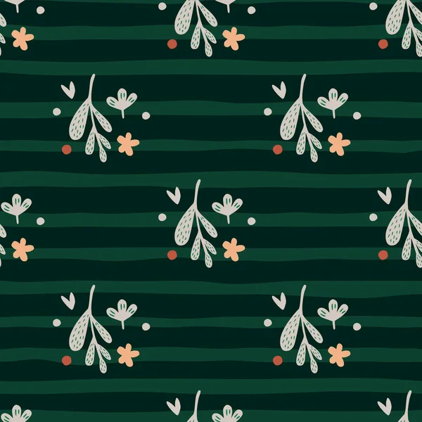 Small Flowers Leaf Seamless Pattern Floral Endless Ornament Simple Botanical — Stock vektor