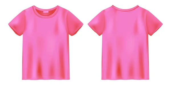 Unisex Rosa Skjorta Mocka Upp Mall För Shirts Design Kortärmad — Stock vektor