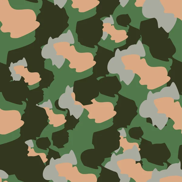 Camouflage Seamless Pattern Irregular Shapes Endless Wallpaper Abstract Animal Print — Stock Vector