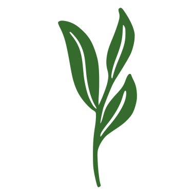 Yapraklarla çizilmiş bir dal. Baskı, poster tasarımı. Vektör illüstrasyonu