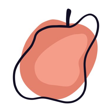 Elle çizilmiş elma izole. Baskı, poster tasarımı. Vektör illüstrasyonu