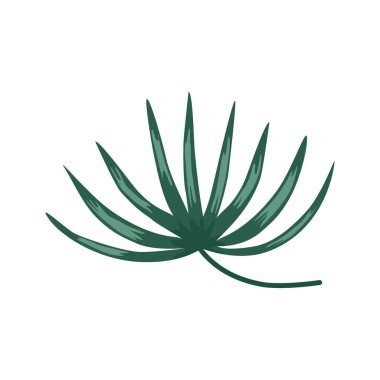 El yapımı tropik yapraklar. Çiçek elementi izole. Baskı, poster tasarımı. Vektör illüstrasyonu